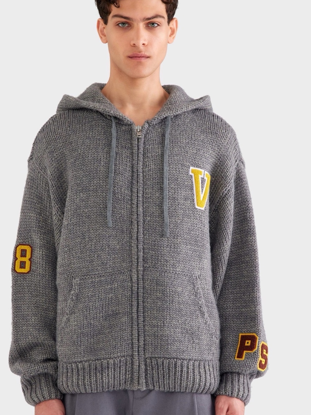 Venroy Oversized Wool Zip Knit Hoodie Size M